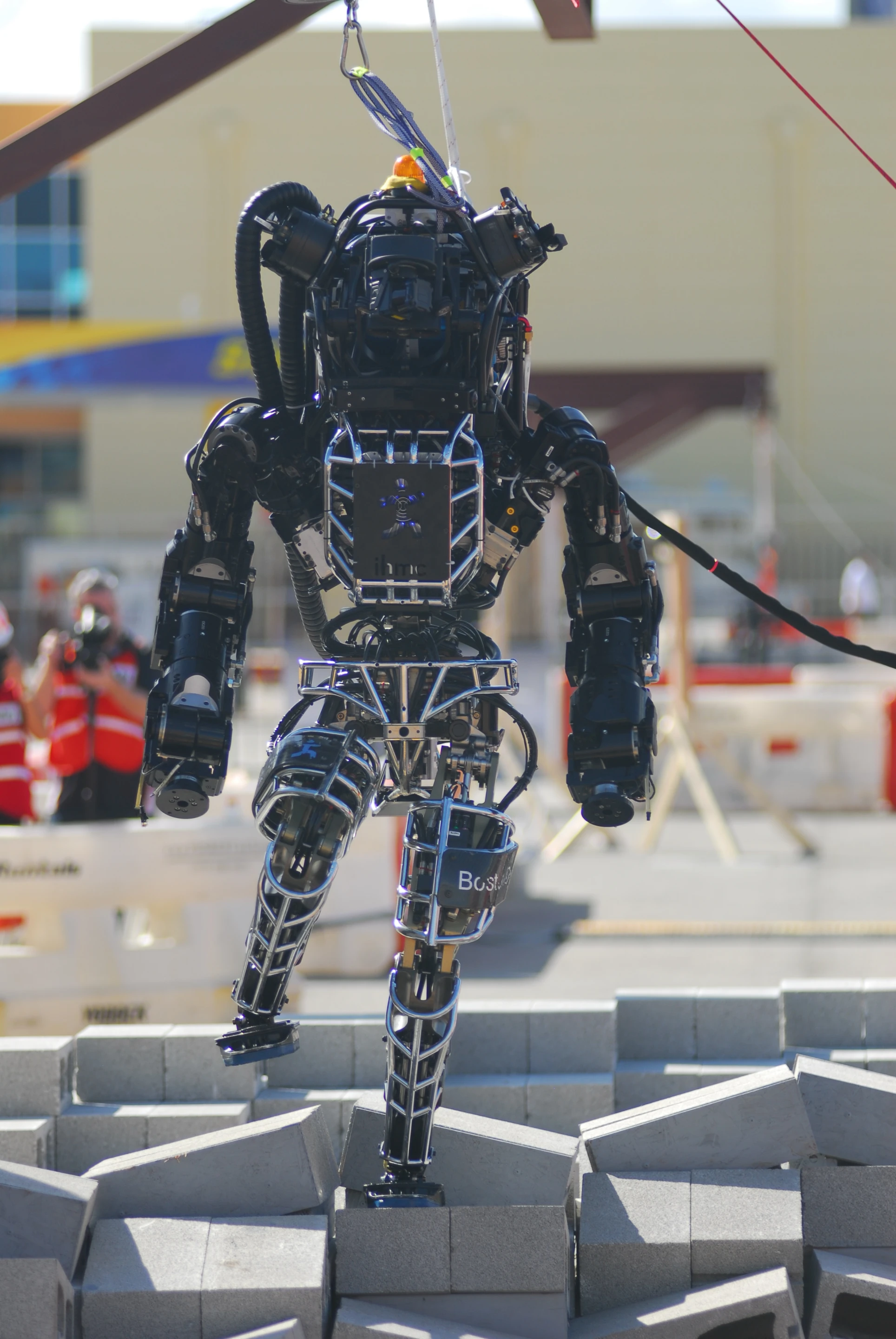 Atlas robot on the terrain course