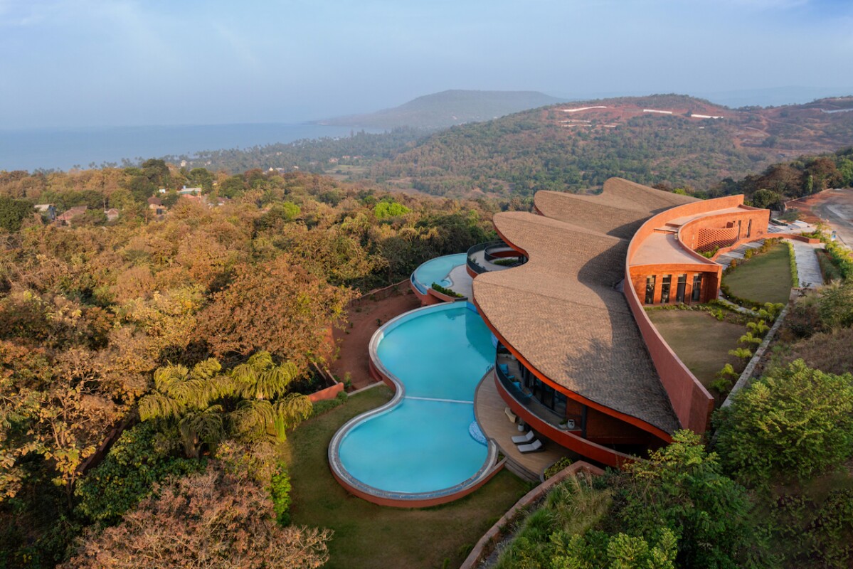 Hillside wellness complex melts into its coastal location