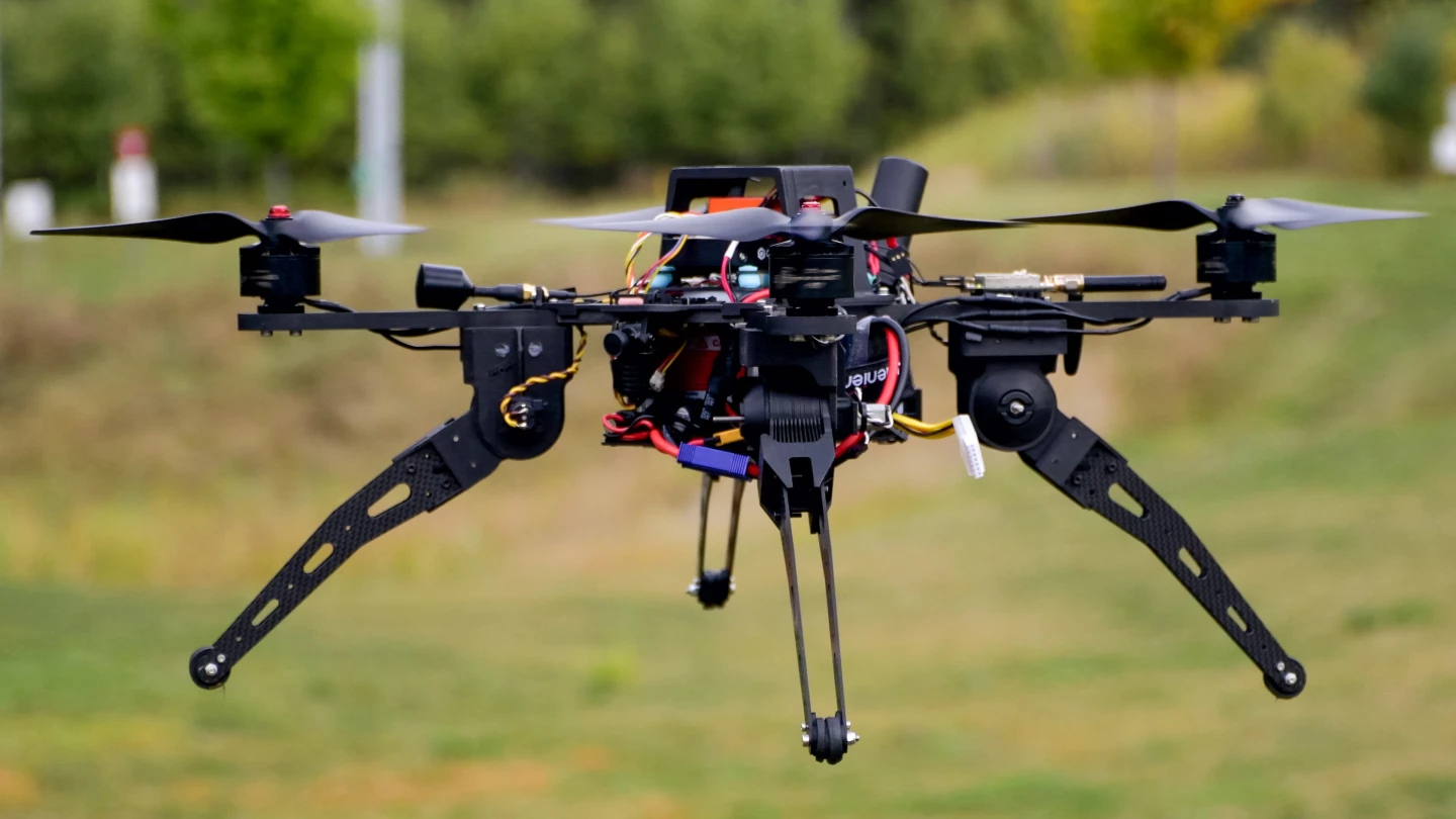 The DART drone has friction shock absorbers built into its leg joints