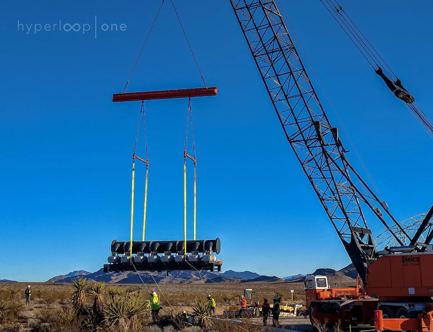 The Hyperloop One test track under construction in Nevada