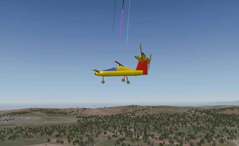 Virtual transition testing of larger radio controlled model