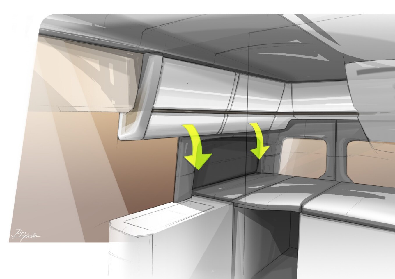 The shortened production van will have less of a rear bedroom and more of a rear load area with convertible bed, as compared to the 2017 concept