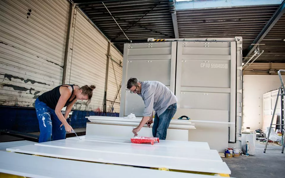 All of the rooms are made from recycled containers from China, which are commonly left behind after being emptied