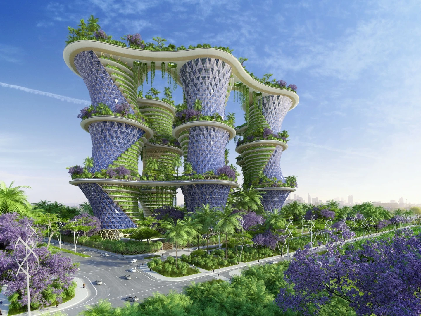 Hyperions consists is named after the world's tallest living tree and will feature extensive greenery and enable occupants to grow their own vegetables on balconies, as well as the facades, the rooftops, and in specialized greenhouses
