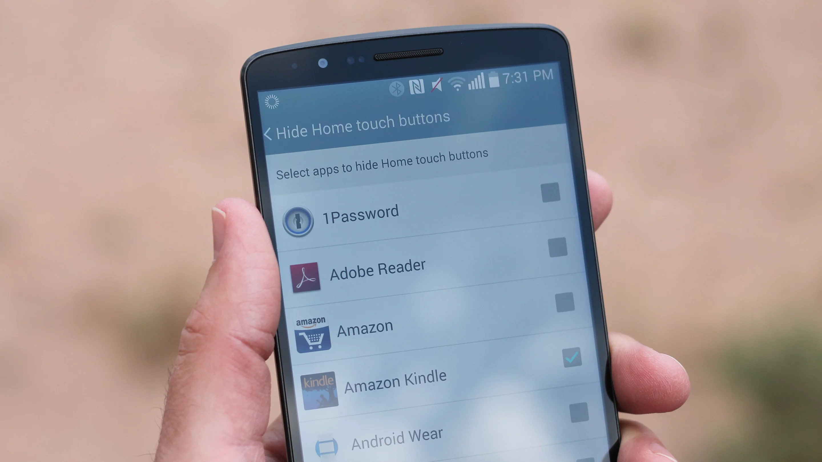 Choosing which apps to hid the navigation keys in on the G3