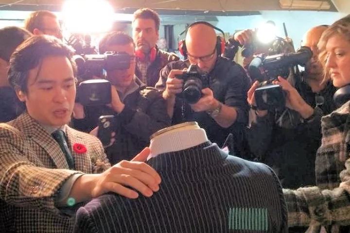 The scene at Ontario's Rod and Gun Club, where Garrison Bespoke's new bulletproof three-piece suit was publicly demonstrated this week (Photo: Garrison Bespoke)