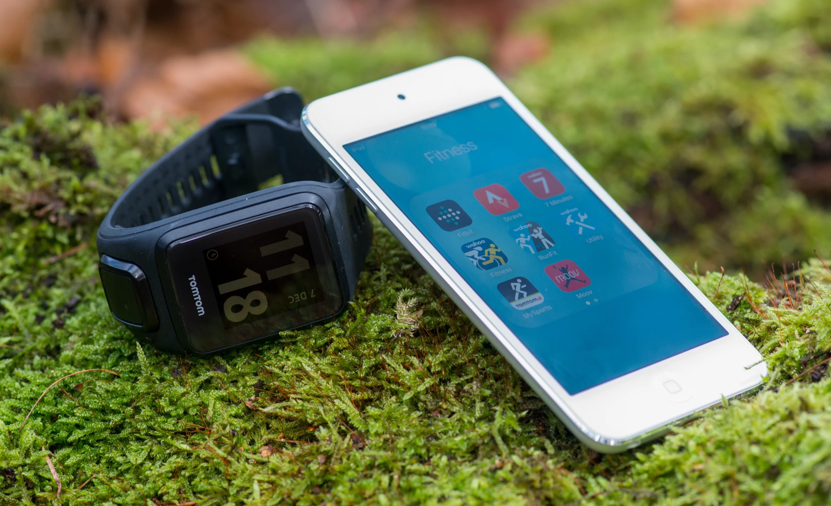 The TomTom Spark (Cardio + Music) might mean you can leave the phone (or MP3 player) at home