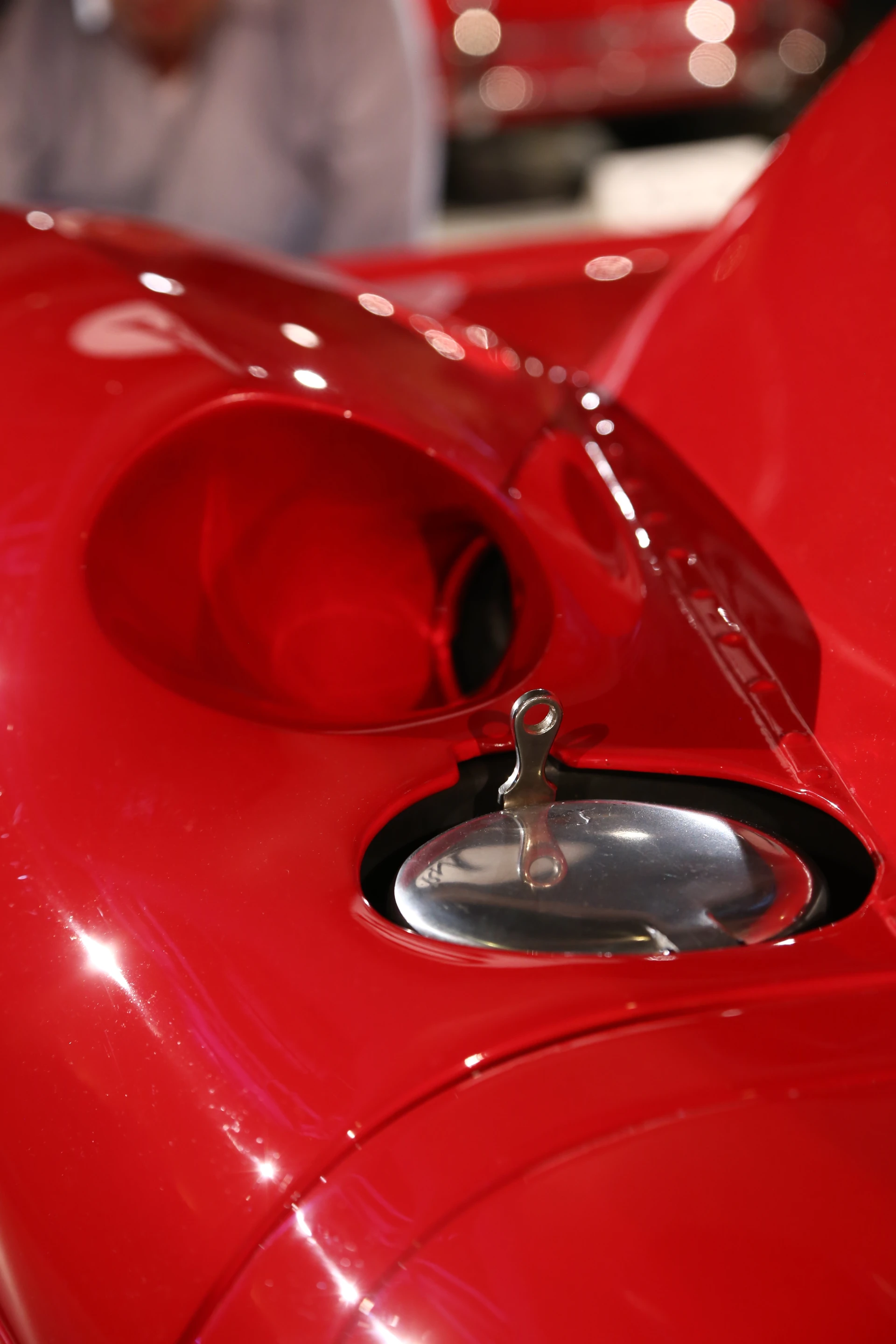 The fuel filler cap of the 1964 Ferrari 250 LM Coupe at RM Auctions (Photo: Angus MacKenzie/Gizmag.com)