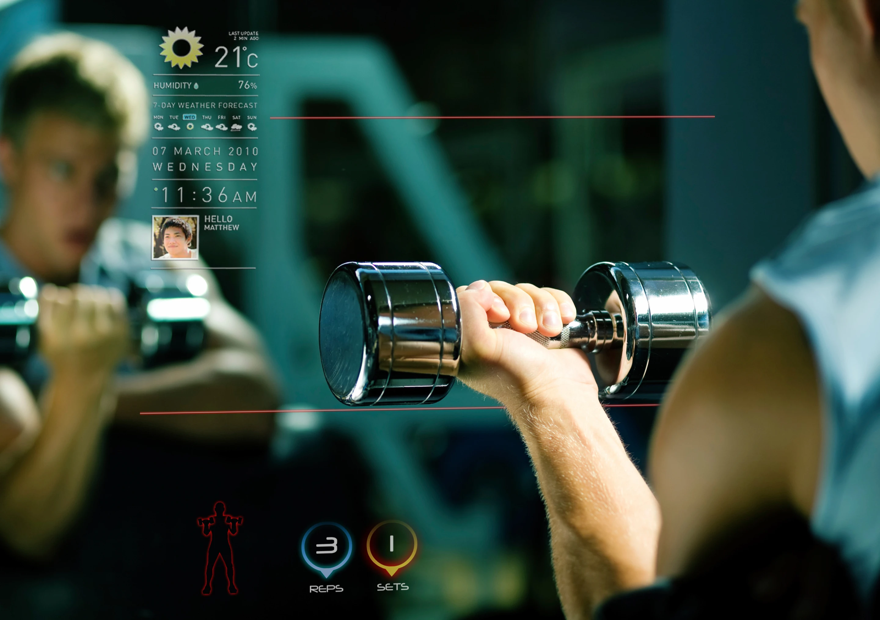 The Cybertecture Mirror can act like a personal trainer, too