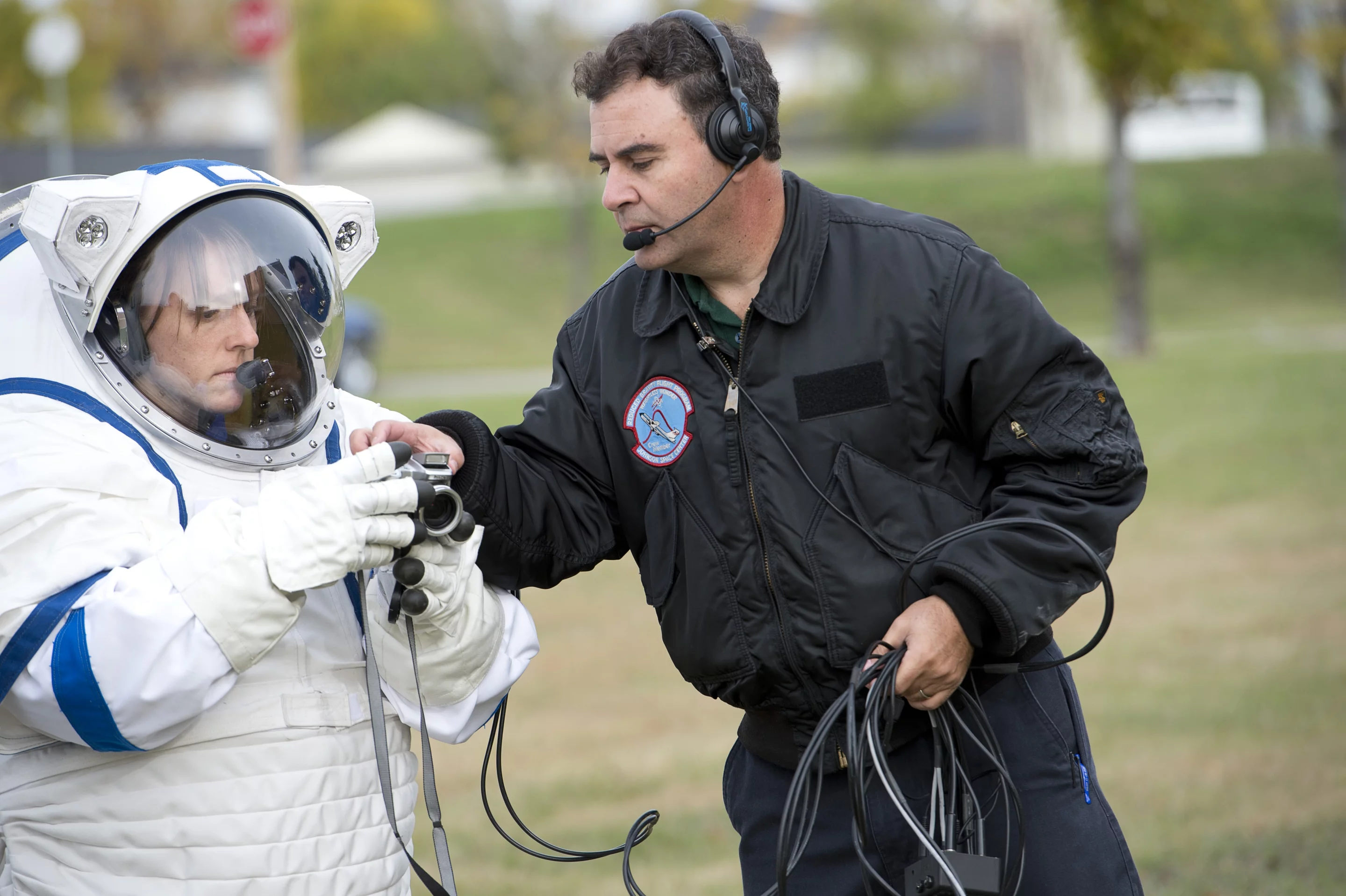 University of North Dakota's NDX-2 suit tester, Tiffany Swarmer, taking photos (Photo: Pablo de León/Tiffany Swarmer/UND Aerospace Network)