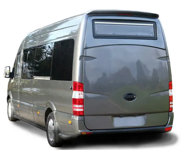 With its Sporthome package, RP Motorhomes removes the rear load doors and installs a fiberglass lift-gate over the isolated garage