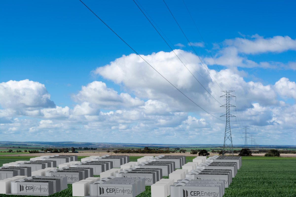 A crude mockup of the 1.2-gigawatt power grid battery planned for Australia's Hunter Valley