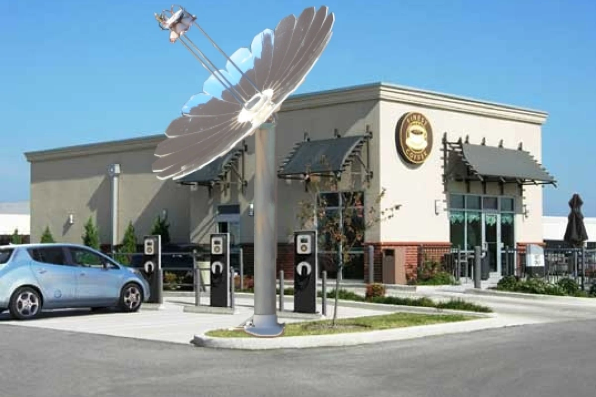 Artist's impression of an installed Lotus solar collector (Image: Monarch)