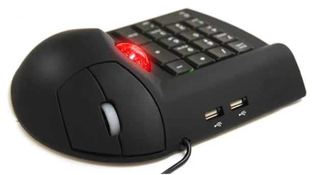 This all-in-one trackball mouse, USB hub and numeric keypad makes portable number-crunching easier