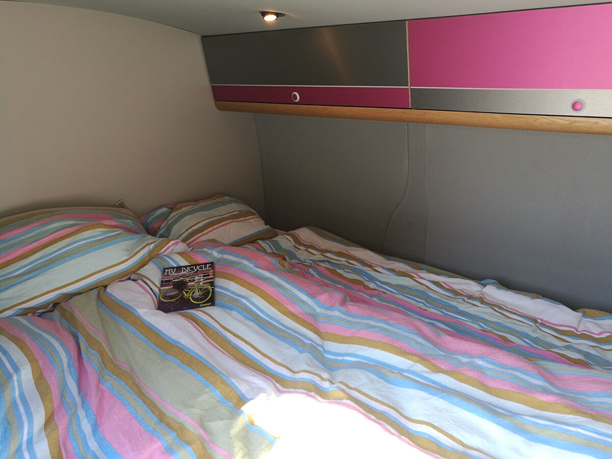 The divider wall makes the Glavan Free interior feel less like a van, more like a room