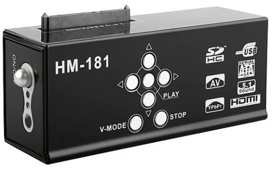 The Brando SATA HDD Multi-Media Player Adapter can be operated using the panel buttons or with the remote