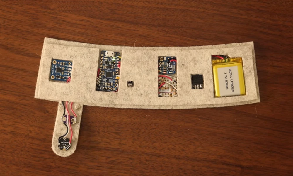 The Netflix socks require a host of technical components, which are attached to felt and inserted into the knitwear