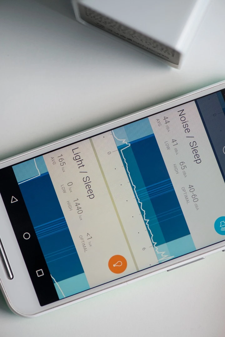 The CubeSensors app can show sleep patterns along with the levels of the factors it is tracking