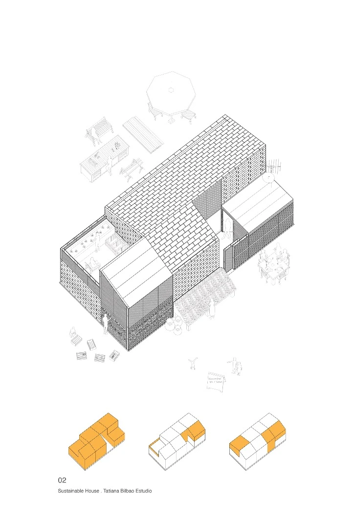 Architectural drawing of the $8,000 home