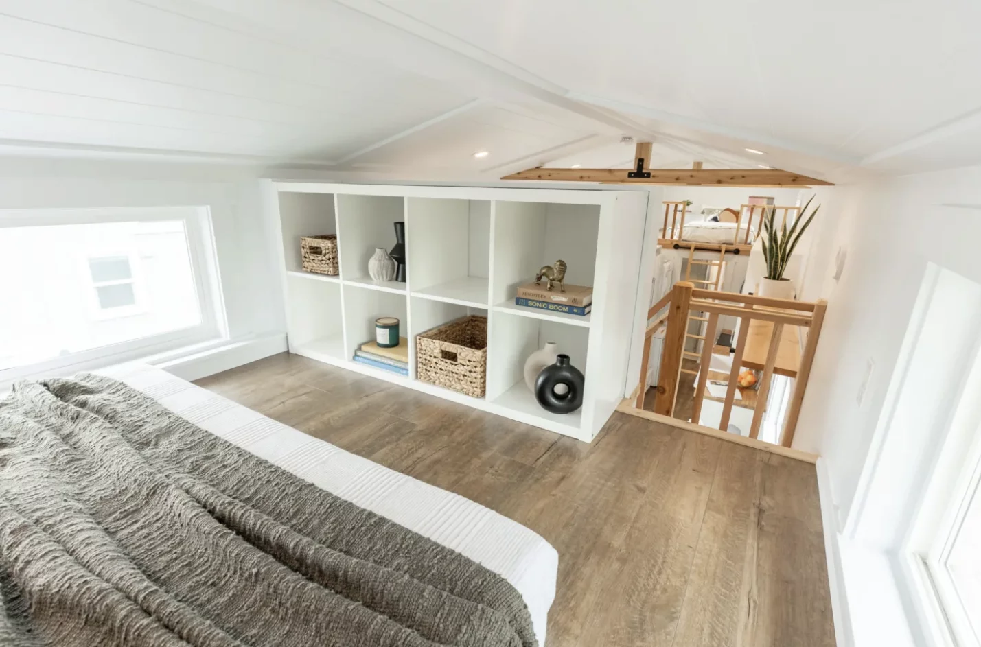 One of the Loft Ruby Edition's loft bedrooms includes some storage space