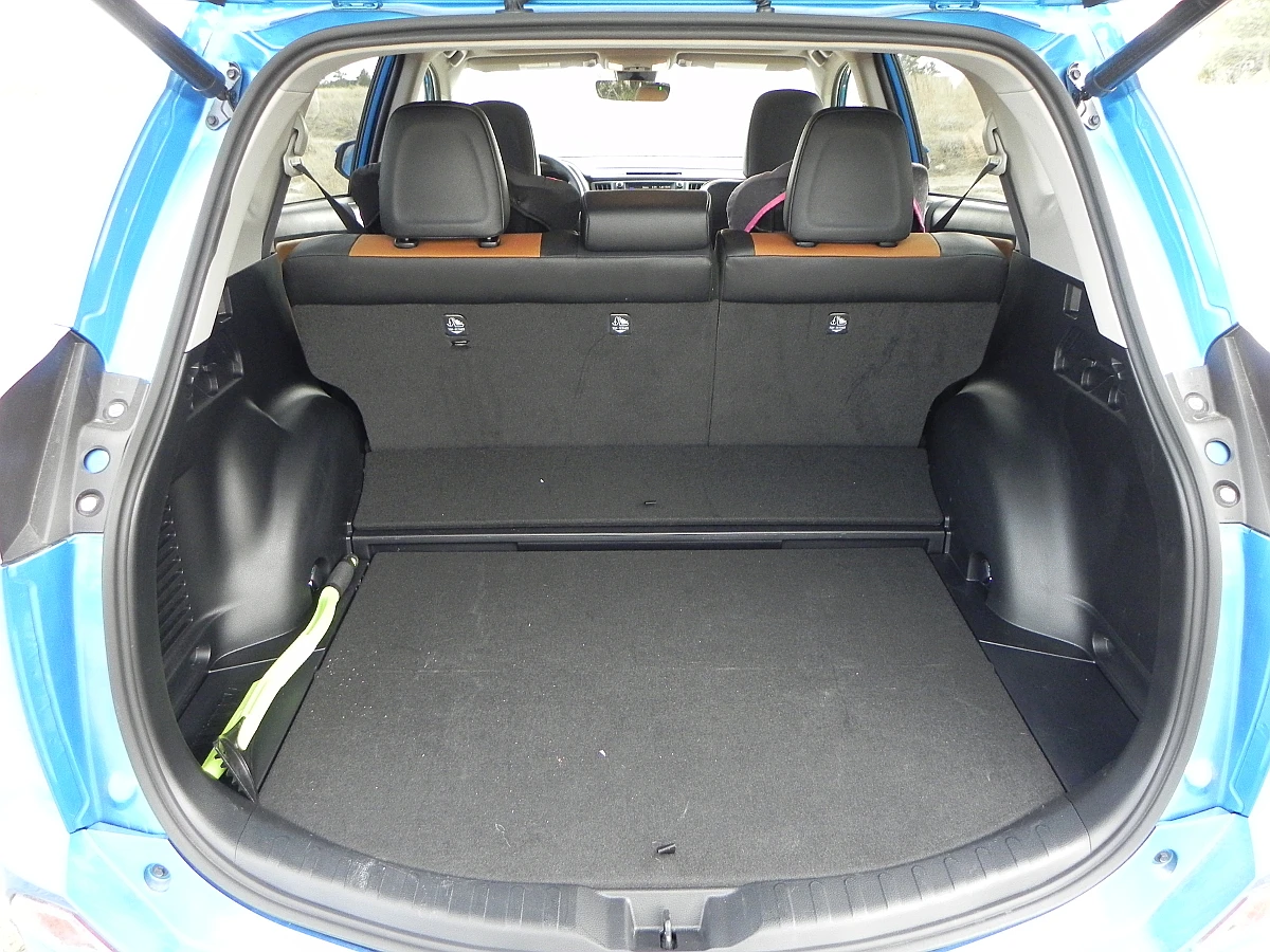 Cargo space is a bit smaller than the non-hybrid RAV4 models, but still rings in at a solid 35.6 cubic feet