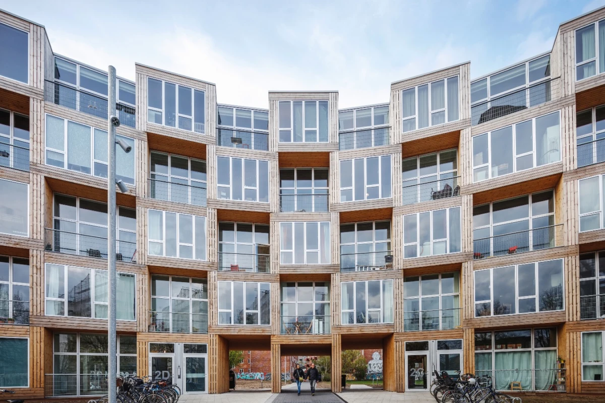 Little boxes: Dortheavej Residence comprises 66 home stacked in an attractive checkered pattern