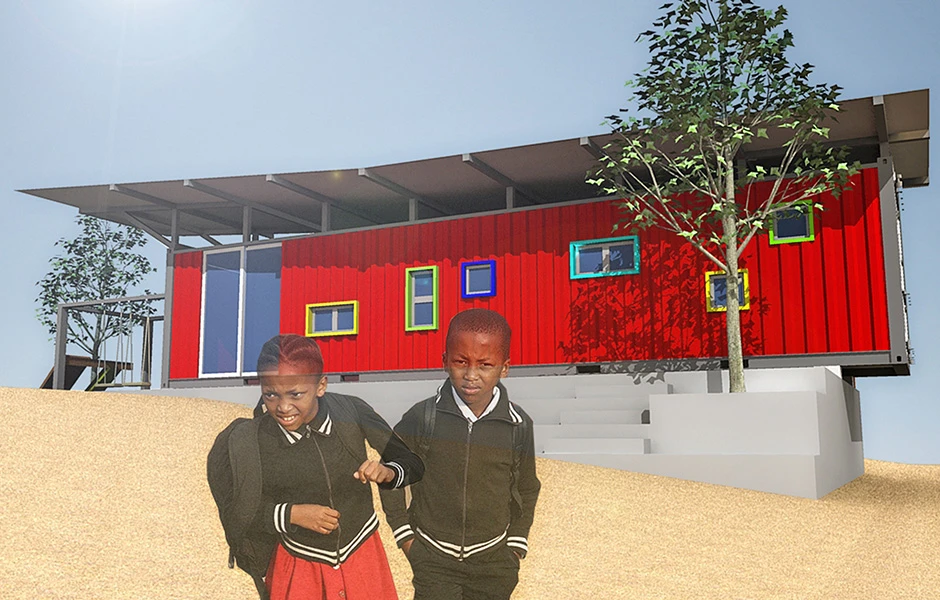 An amphitheater, play area and vegetable garden have been included as part of the site