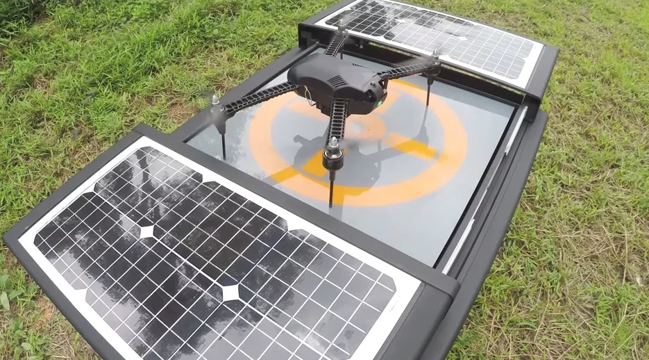 The Dronebox platform provides 24/7 autonomous capabilities to drones by supplying an automated recharging and storage station that can be left on site for many months at a time
