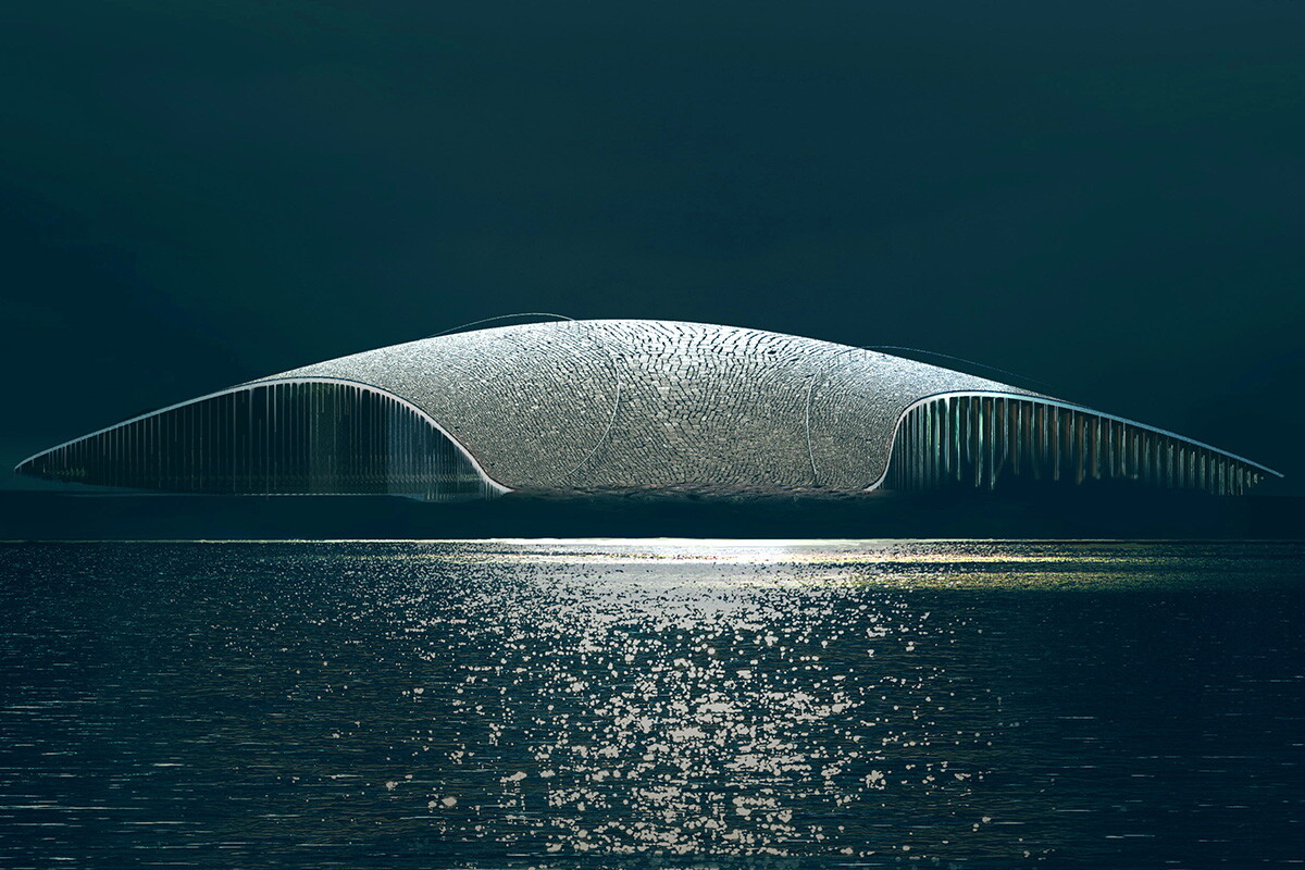 Norway's Whale Museum evokes a giant tail rising out of the water
