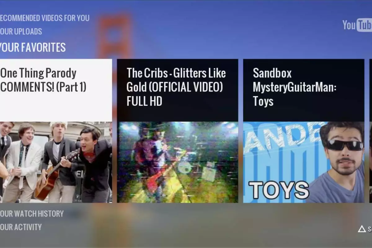The PS3's YouTube app has been designed for big screen TVs