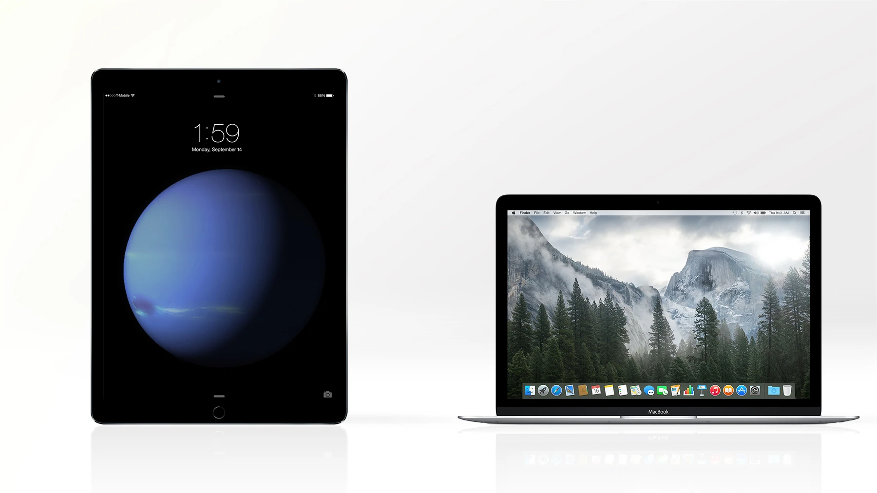 Gizmag compares the features and specs of the iPad Pro (left) and Apple's "new MacBook)"