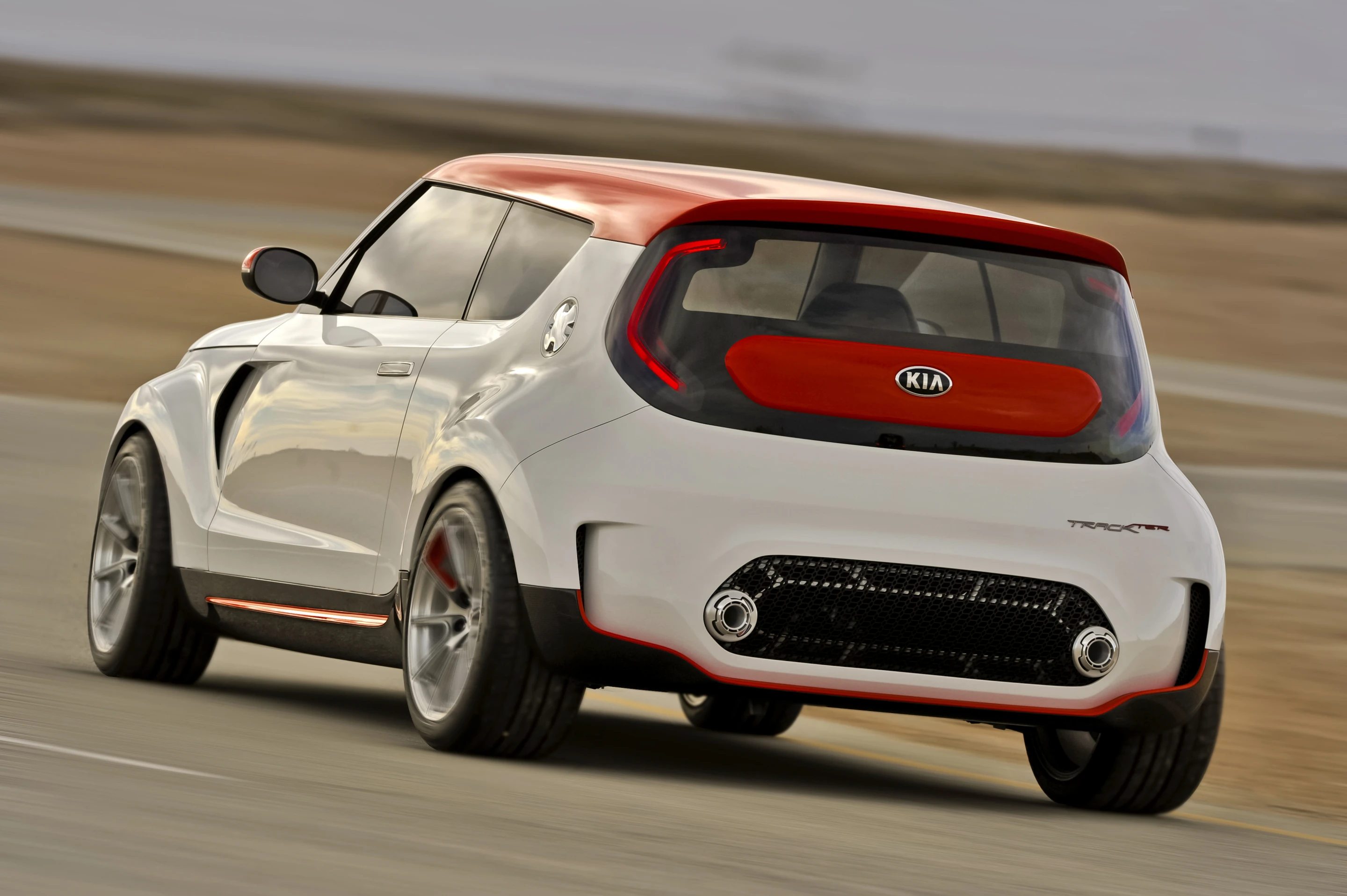 The Kia Track'ster is noticeably more aggressive in appearance than the Soul it's based on