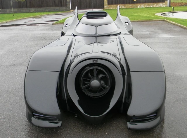 The car is a replica of the vehicle used by Michael Keaton in Tim Burton’s 1989 and 1992 movies
