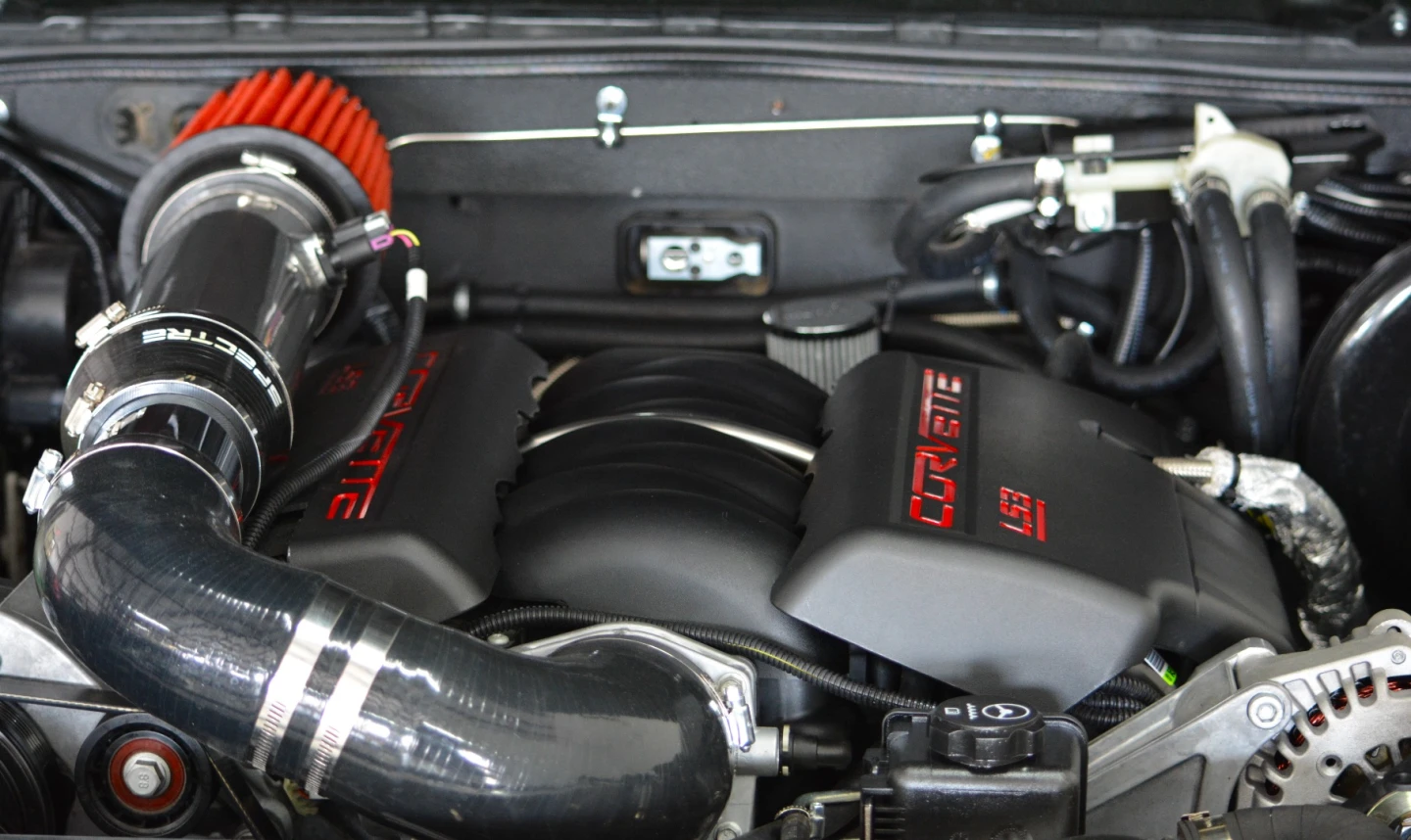 The GM LS3 V8 under the hood
