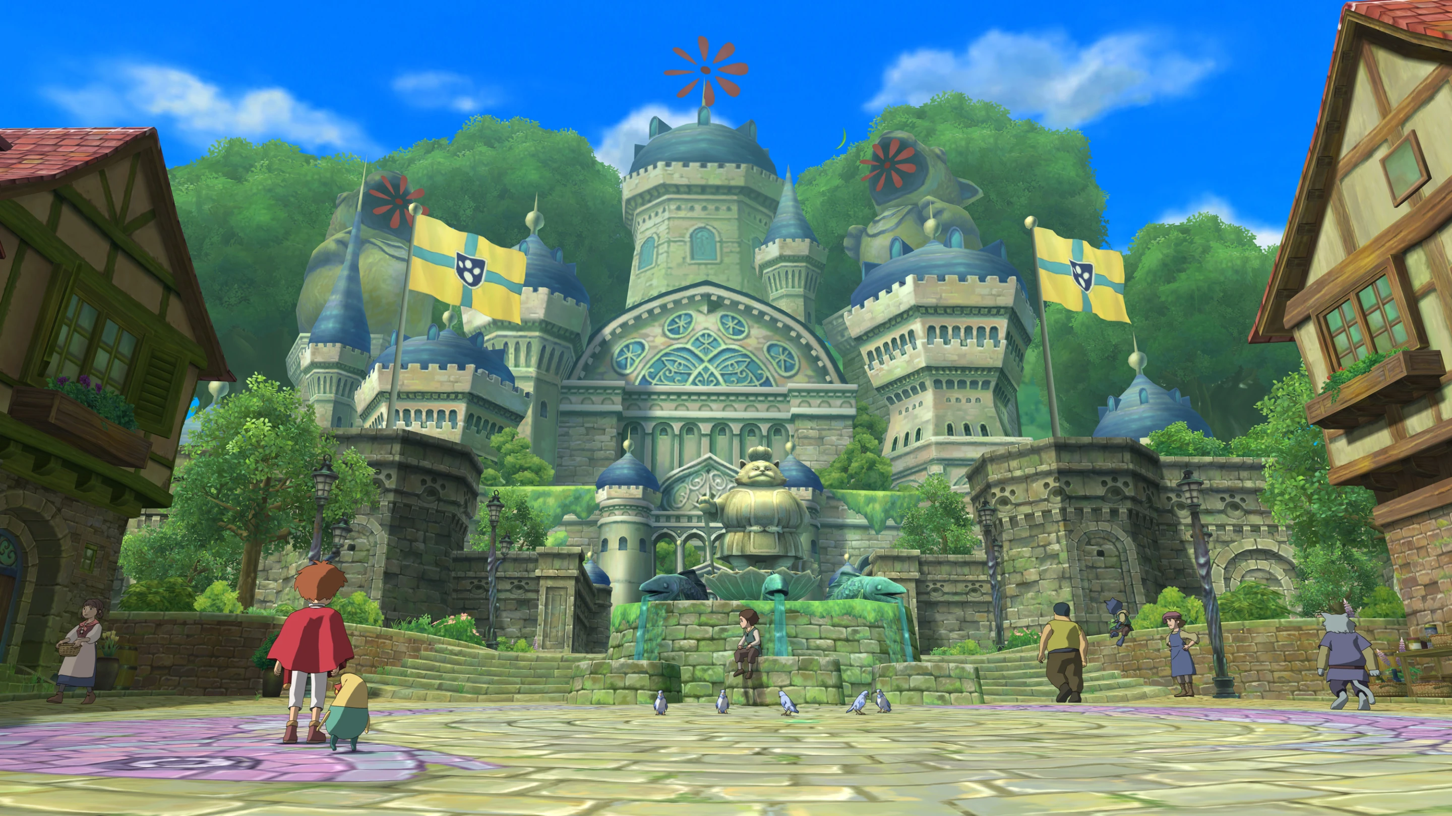 Ni no Kuni faithfully reproduces the look of Studio Ghibli's beautiful background paintings, but in a 3D world you can explore