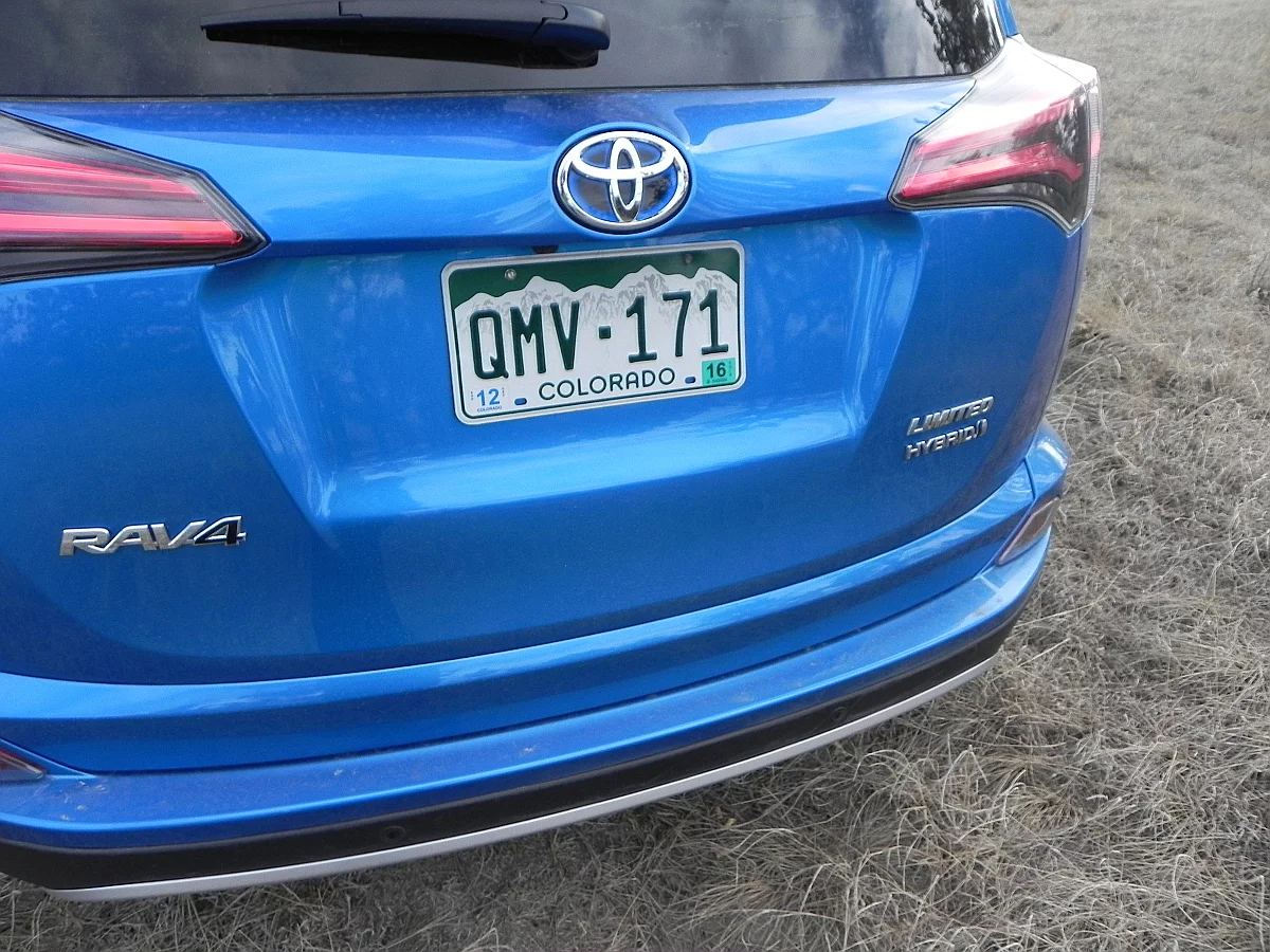 A rear power liftgate is standard in the RAV4 Hybrid