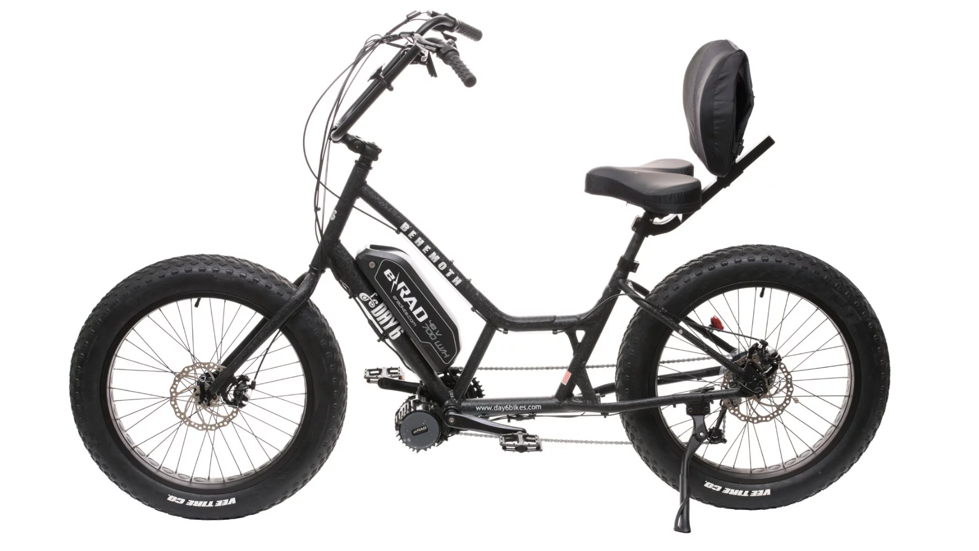 The Behemoth from Day 6 Bicycles: a thousand-watt, fat-tire comfort cruiser with lumbar support