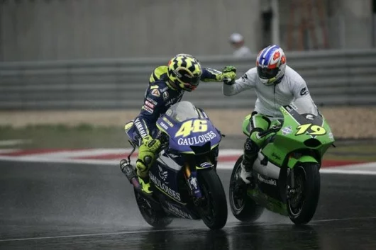 Valentino is obviously thrilled that his friend Olivier Jacque has finished second. After the race Rossi said: "I read that Olivier was coming to MotoGP for two races and that China was just for training, so now we must watch out for him at Le Mans."