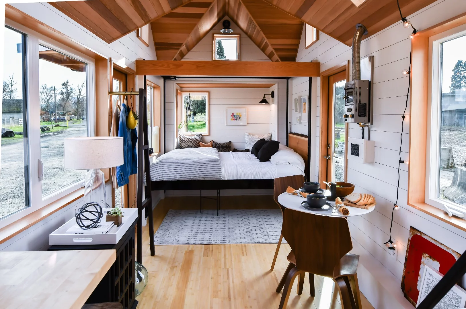 The bed in the Urban Payette with Elevator Bed is motorized, though can be operated by hand crank if the electricity fails