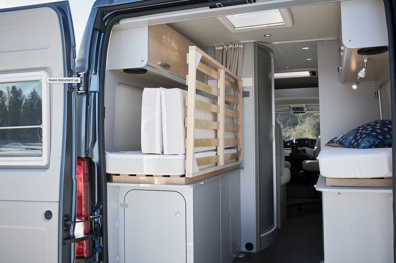 The flip-away bed on all three Free models provides plenty of room for bringing toys along