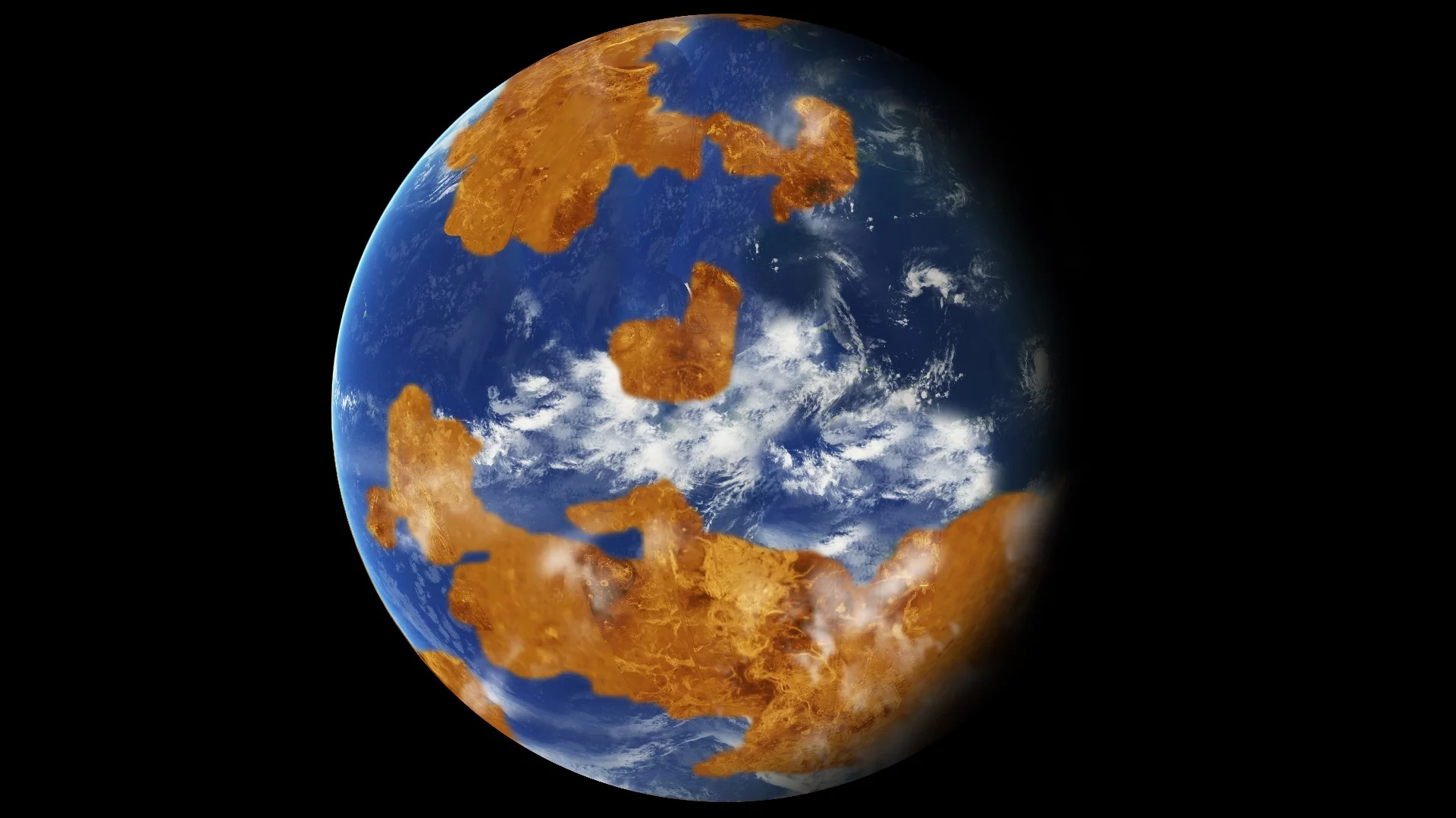 Artist's impression of ancient Venus