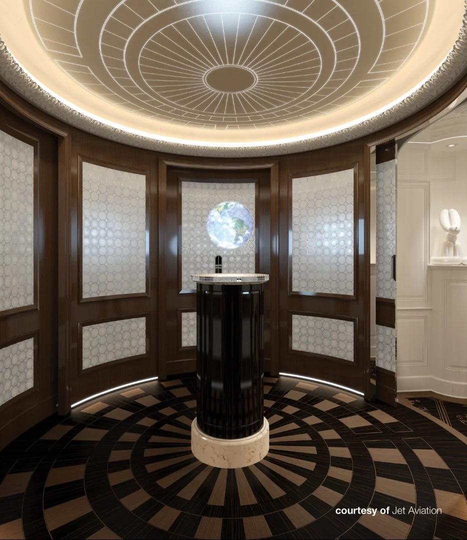 A BBJ 77X interior concept by Jet Aviation that was commissioned by Boeing