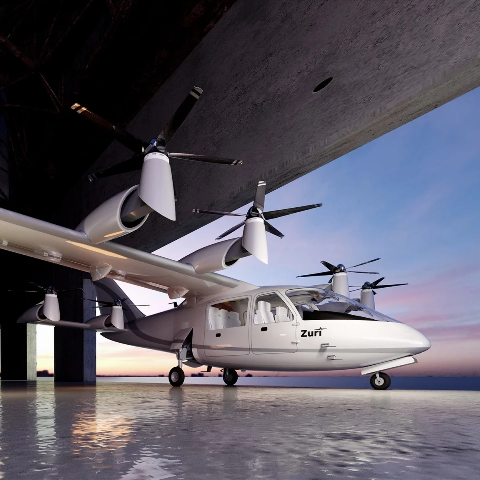Zuri moves to 8 tilting props for its production eVTOL design