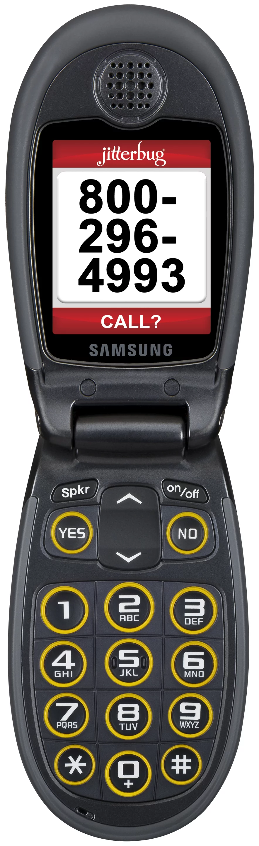 Jitterbug J's large screen makes it easy for users to view phone numbers and text messages