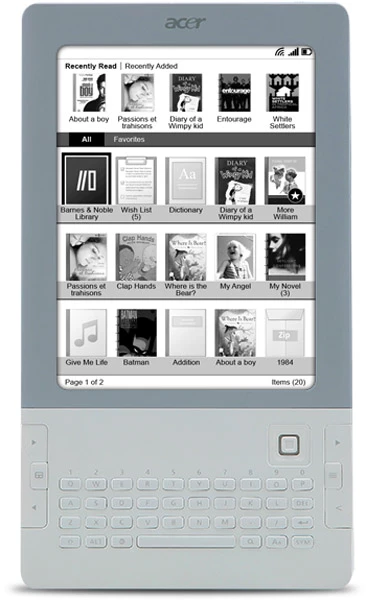 The LumiRead sports a sunlight-friendly 6 inch e-Ink display with a QWERTY keyboard underneath