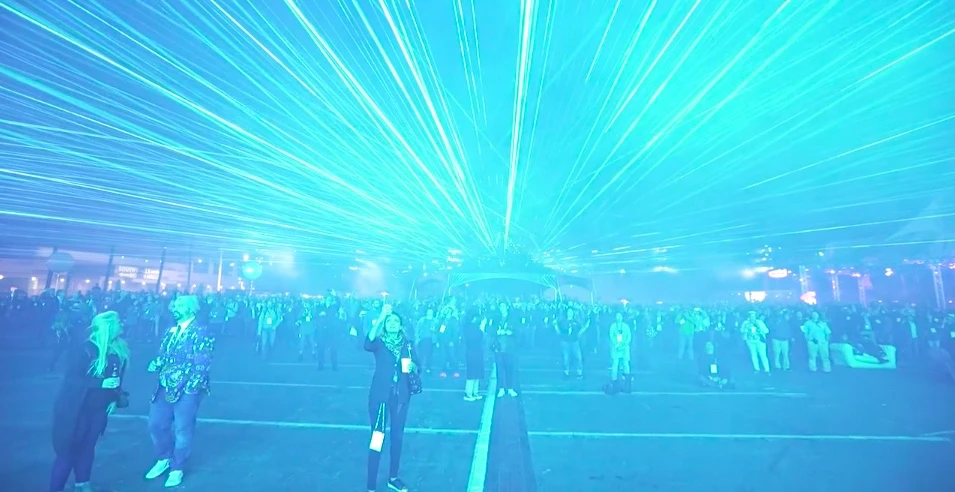 The closing sequence of the show incorporated 314 lasers