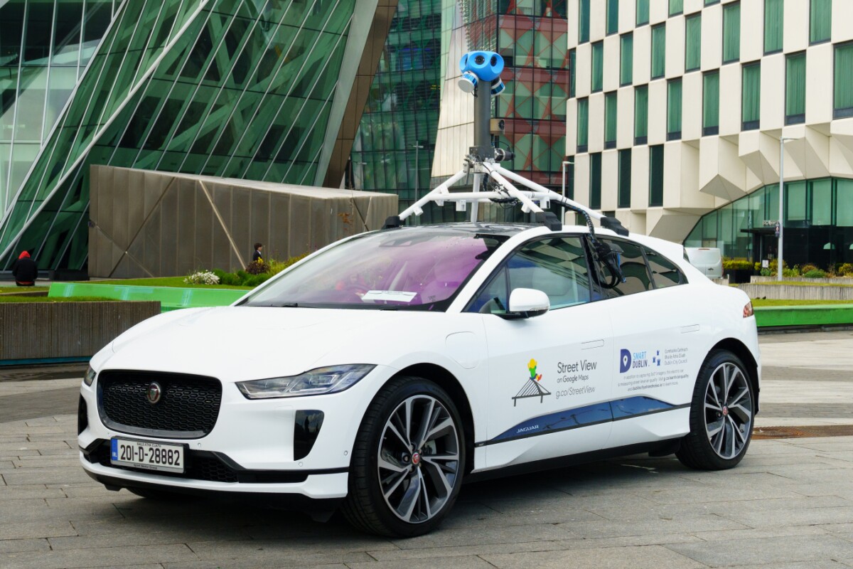 The first all-electric Google Street View car, based on Jaguar's I-Pace