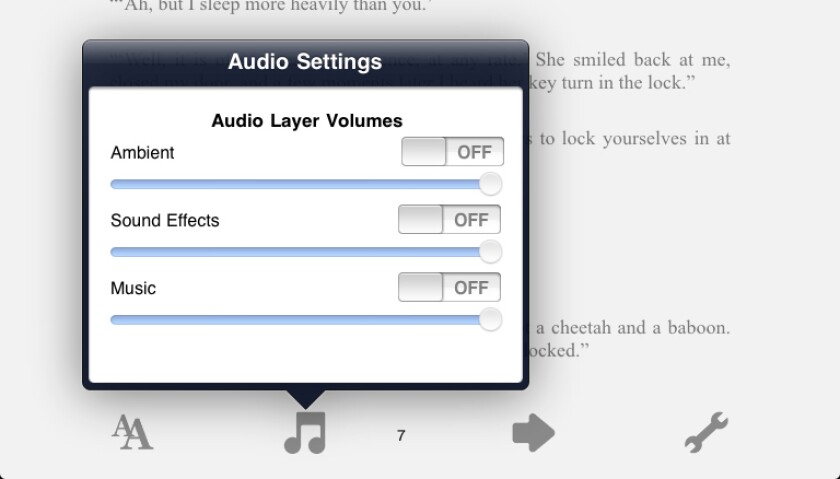 My preferred settings for Booktrack