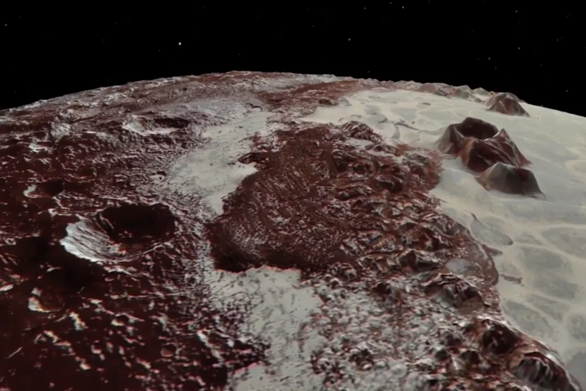 NASA just released a stunning flyover video of Pluto compiled from data gathered by the New Horizons probe in 2015