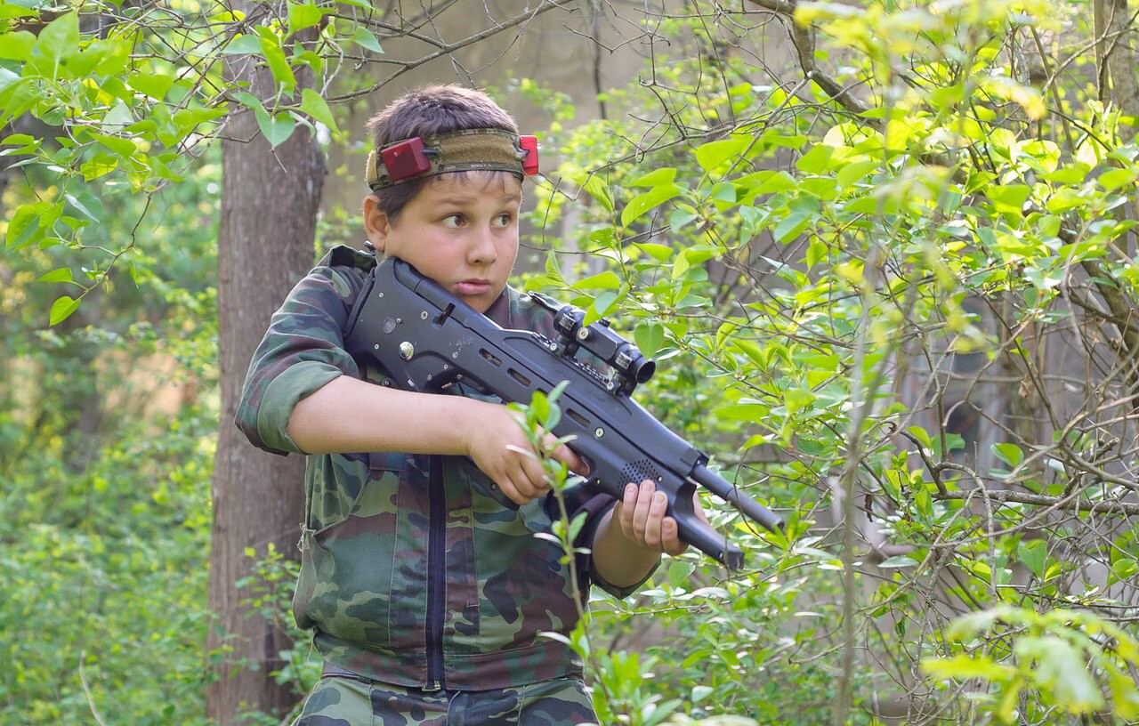 A boy tests out one of the iTager prototypes